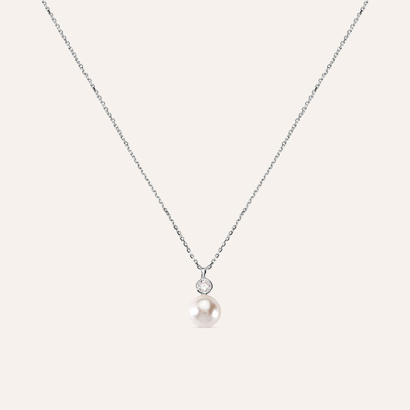 Collana Silver Pearls Argento Rodiato Perla sintentica Cubic Zirconia - Collane Donna | Stroili