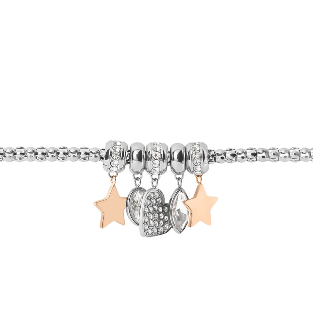 Bracciale Lady Chic Acciaio Bicolore Bianco / Rosa Cristallo - Bracciali Donna | Stroili