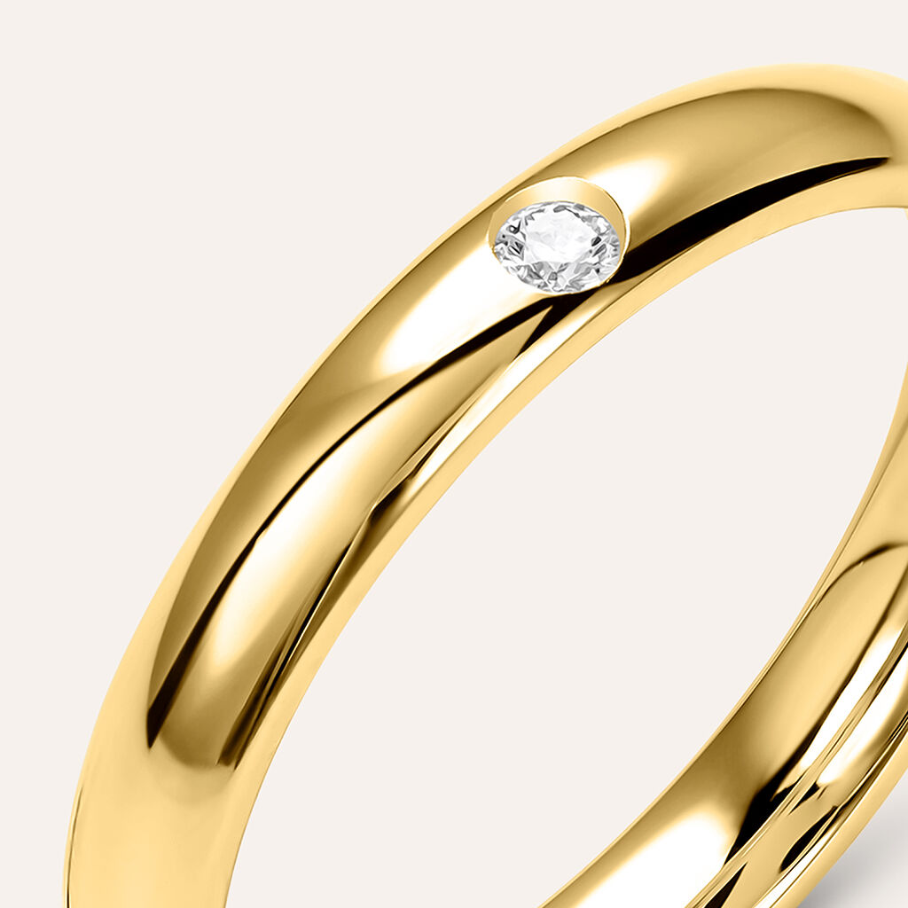Fede Comoda 3 mm Oro Giallo Diamante - Anelli con Incisione Unisex | Stroili