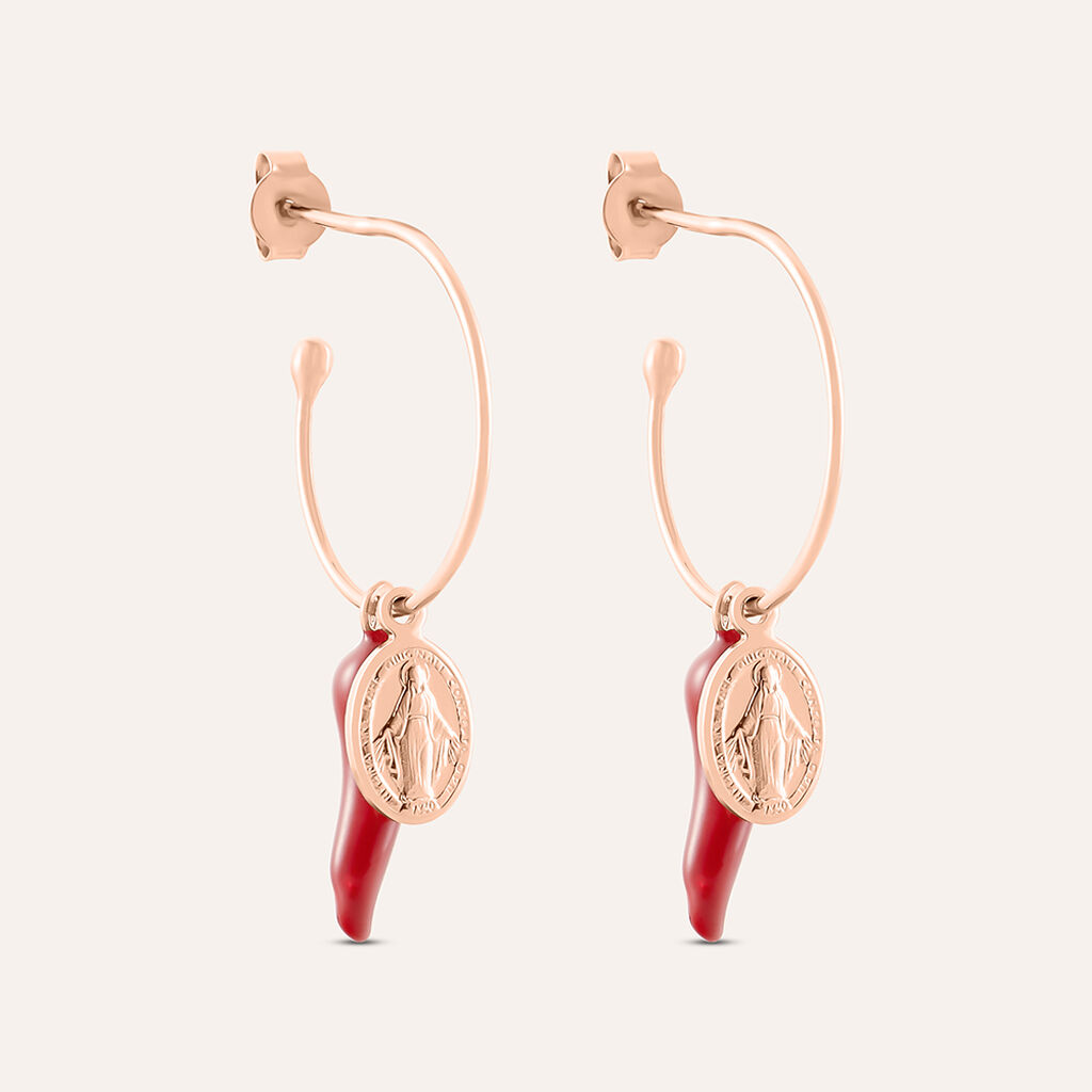 Orecchini A Cerchio Rosario Silver Soul Argento Rosa