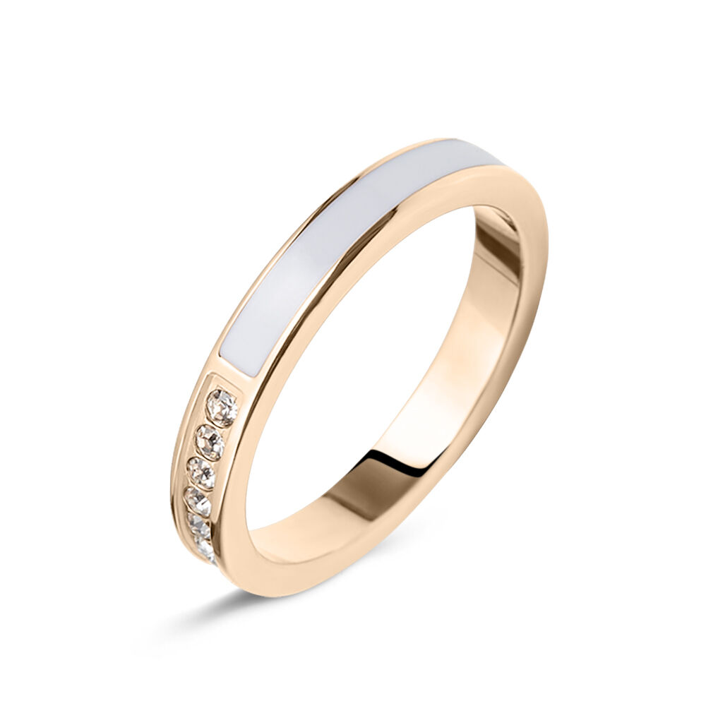 Anello Semi eternity Lady Sweet Acciaio Rosa Cristallo 1682787