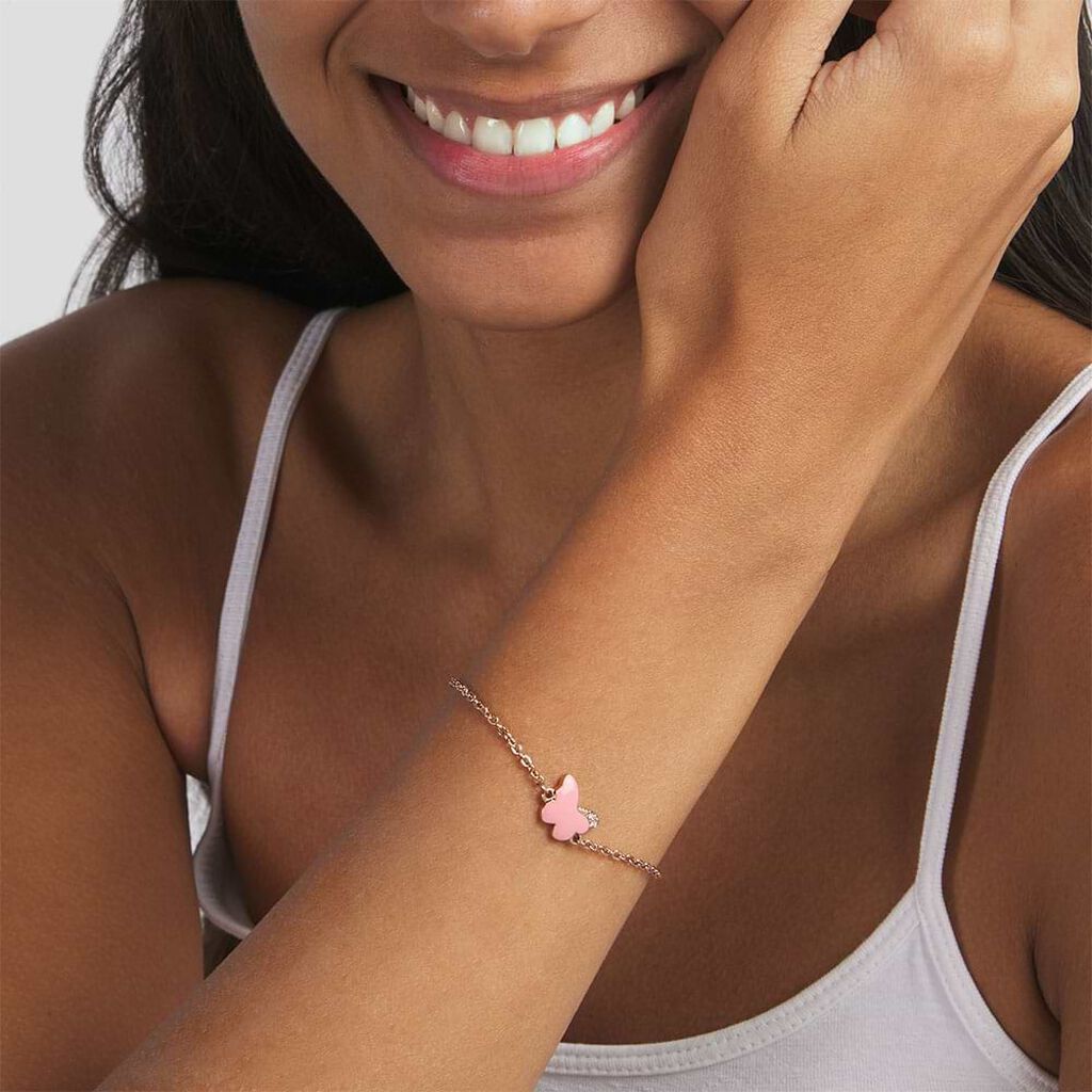 Bracciale Lady Sweet Acciaio Rosa Cristallo