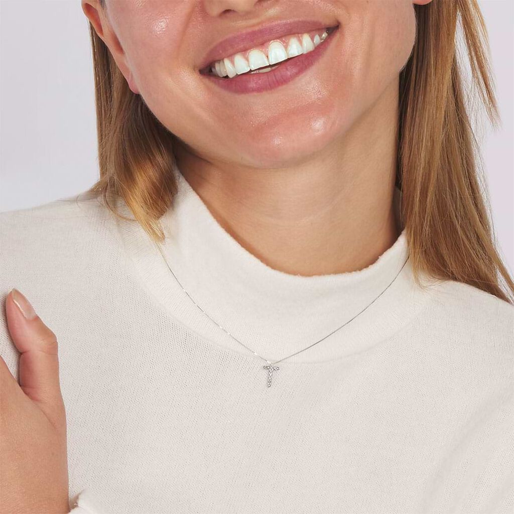 Collana Diamond Letters Oro Bianco Diamante - Collane Donna | Stroili