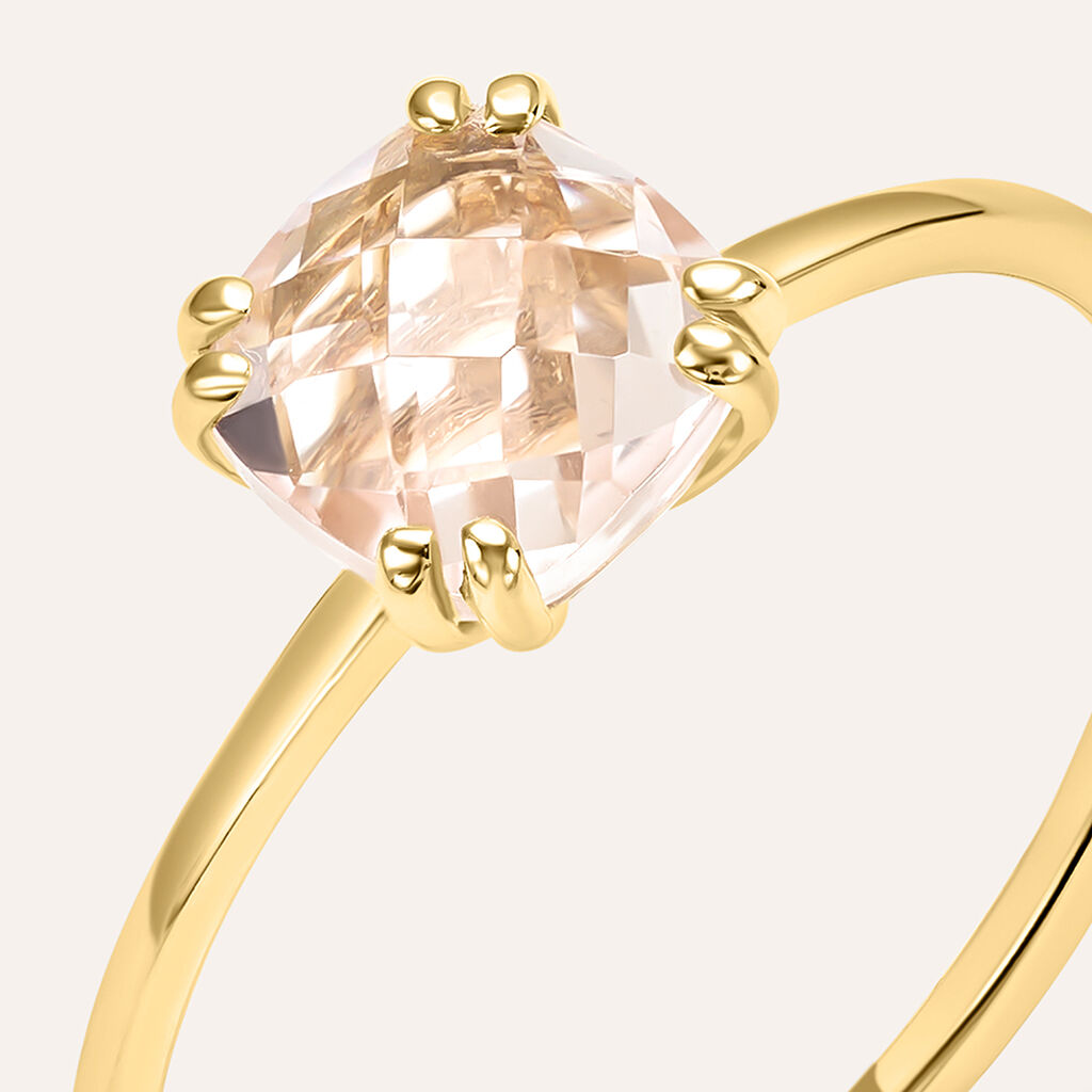 Anello Solitario Am&eacute;lie Oro Giallo Quarzo