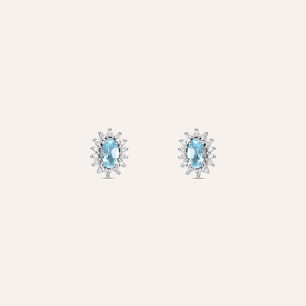 Orecchini Lobo Amélie Oro Bianco Topazio Cubic Zirconia - Orecchini a Lobo Donna | Stroili