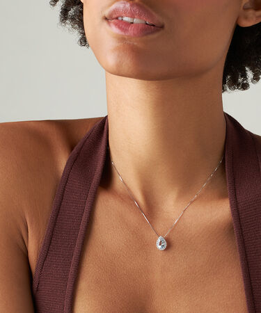 Collana Acquamarina Oro Bianco Acquamarina Diamante