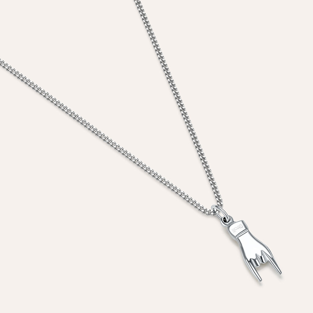 Pendente Saluti&Baci Corna Love Beats Argento Rodiato