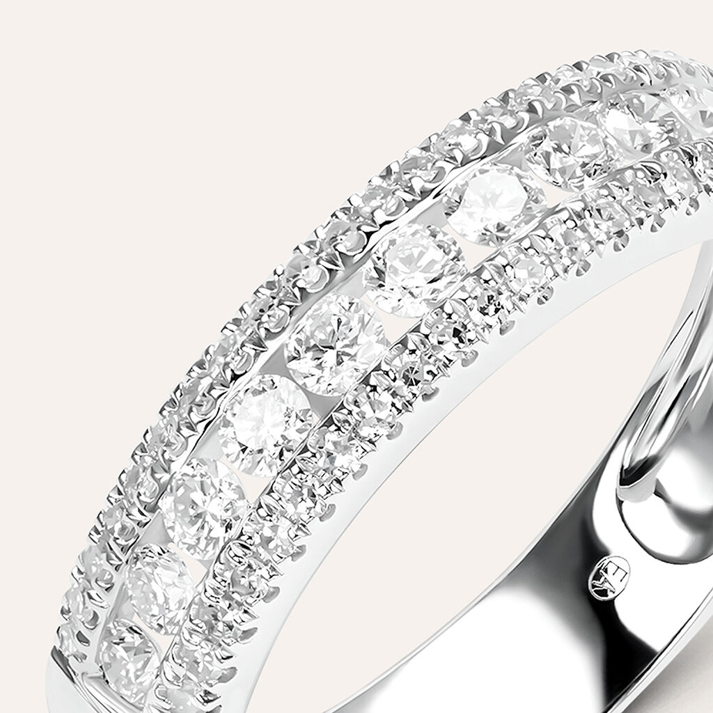 Anello Semi-eternity Sophia Oro Bianco Diamante - Anelli con Pietre Donna | Stroili