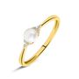 Anello Solitario Gabrielle Oro Giallo Perla D'Acqua Dolce Cubic Zirconia