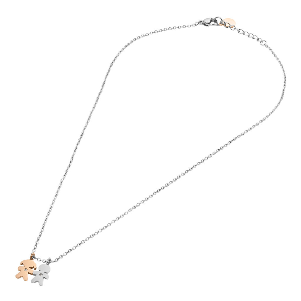 Collana Lady Chic Acciaio Bicolore Bianco / Rosa Cristallo - Collane Donna | Stroili