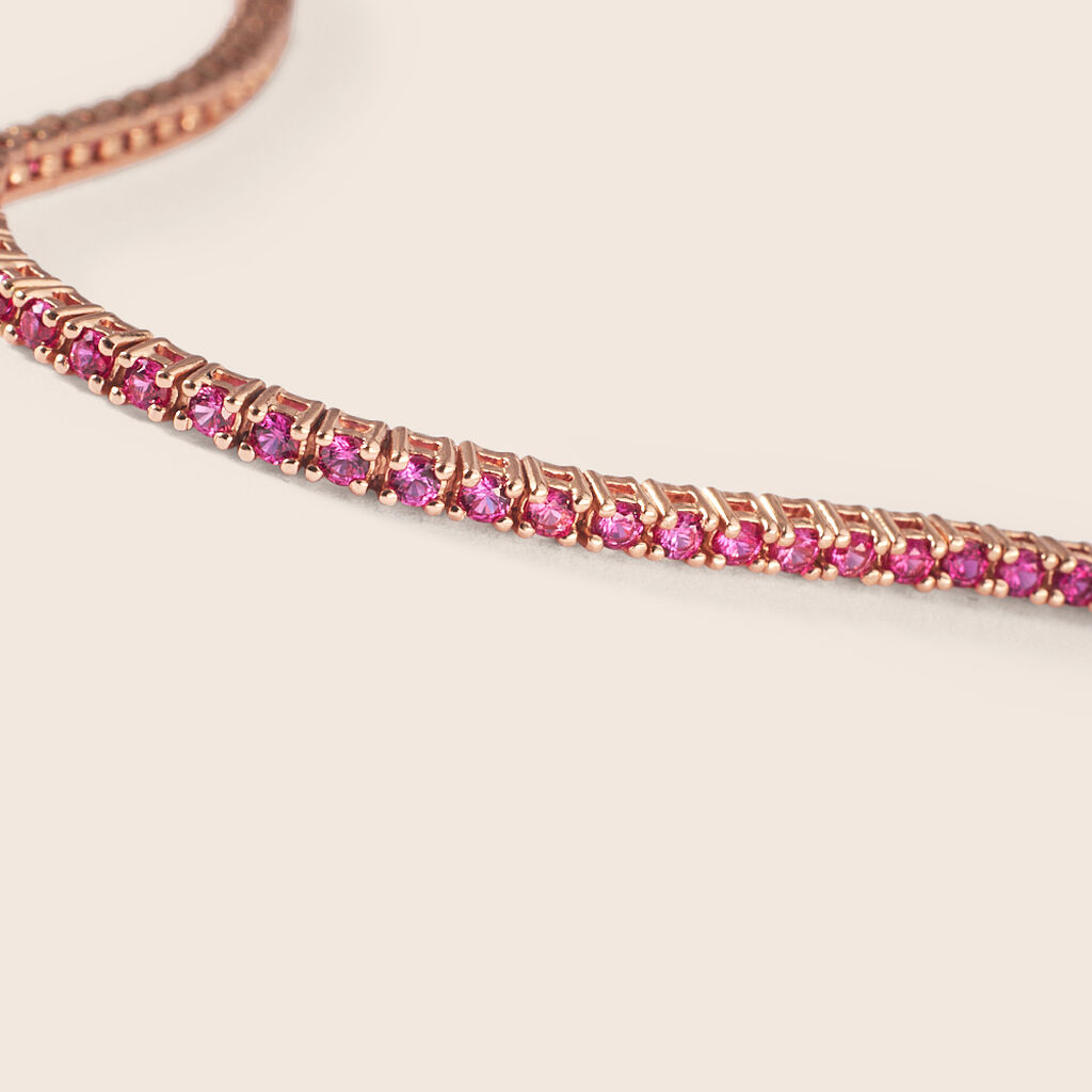 Bracciale Tennis Silver Rainbow Argento Rosa Cubic Zirconia - Bracciali Tennis Donna | Stroili