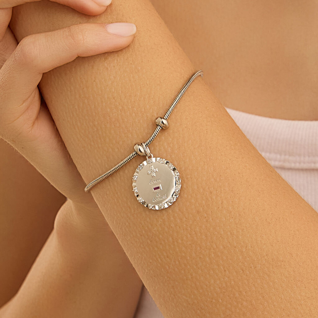 Pendente Love Beats Argento Rodiato Cubic Zirconia