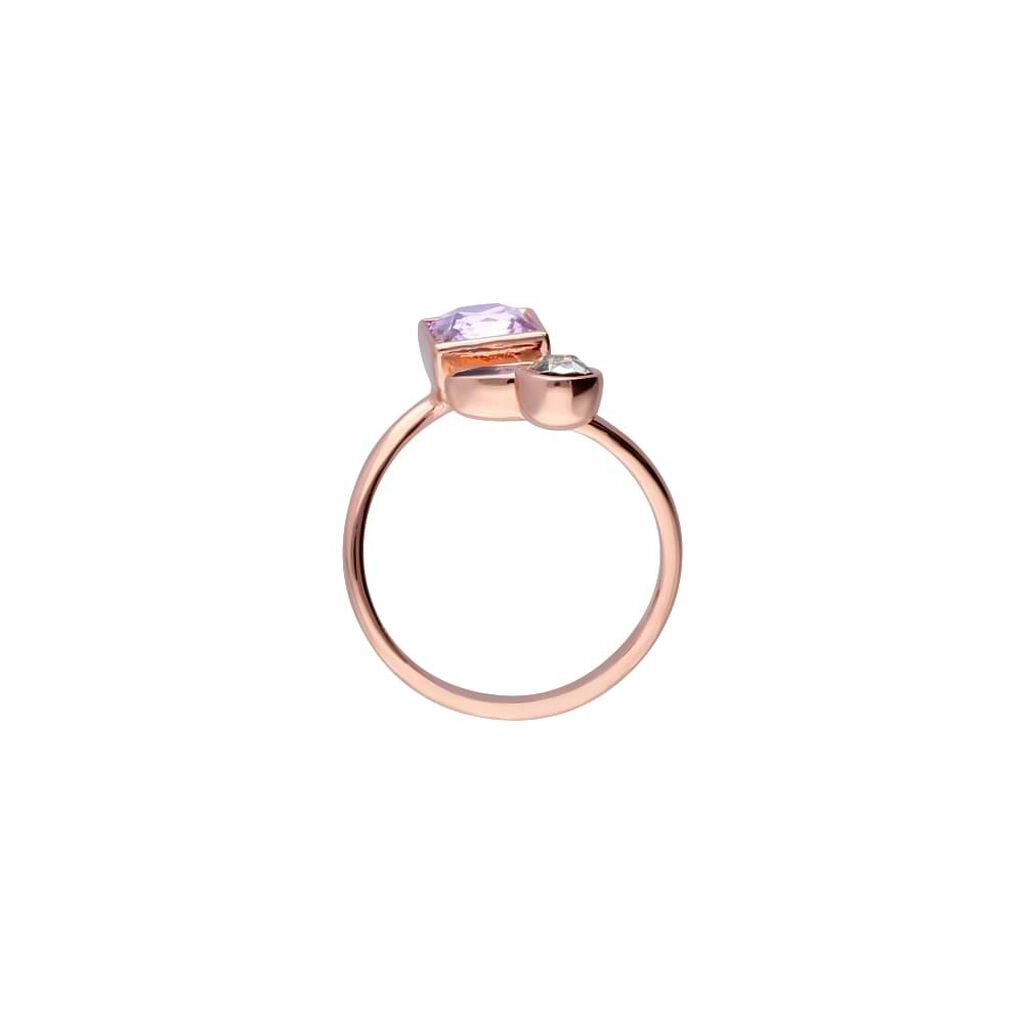 Anello Contrarie Violet Ottone Rosa Cristallo - Anelli con Pietre Donna | Stroili