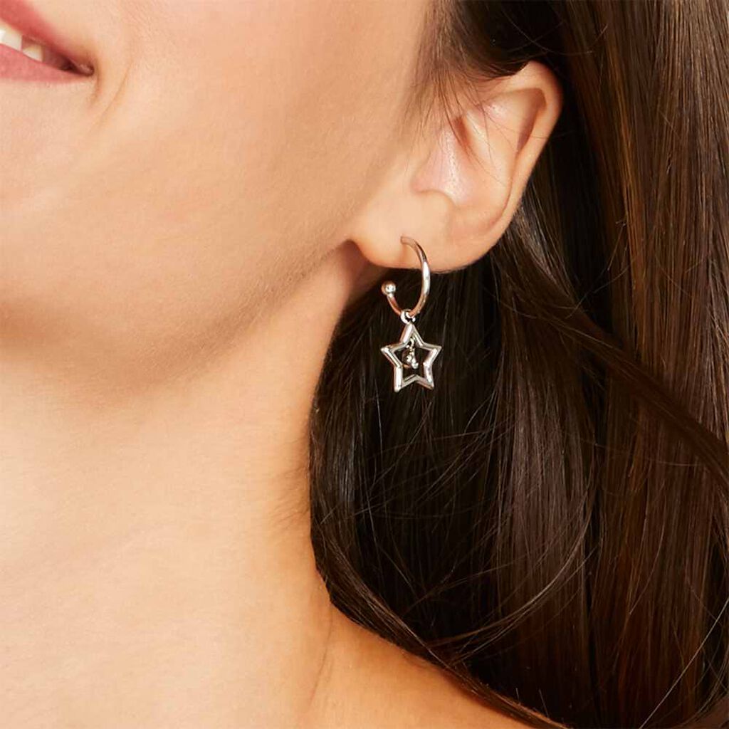 Orecchini A Cerchio Lady Chic Acciaio Cristallo - Orecchini a Cerchio Donna | Stroili