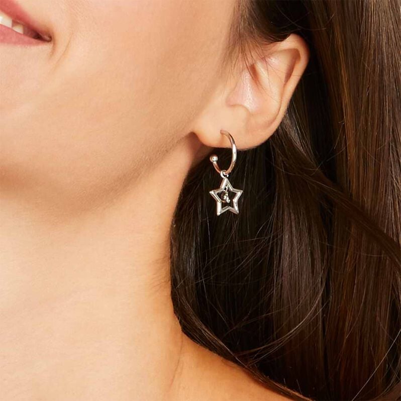 Orecchini A Cerchio Lady Chic Acciaio Cristallo - Orecchini a Cerchio Donna | Stroili