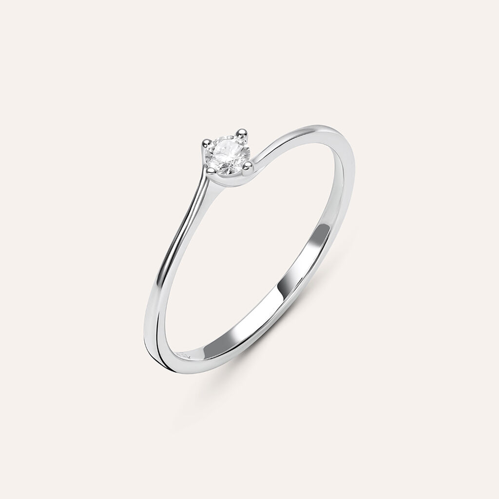 Anello Solitario Firmamenti Oro Bianco Diamante