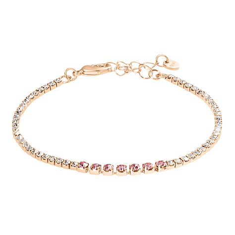 Bracciale Tennis Romantic Shine Metallo Rosa Cristallo - Bracciali Tennis Donna | Stroili