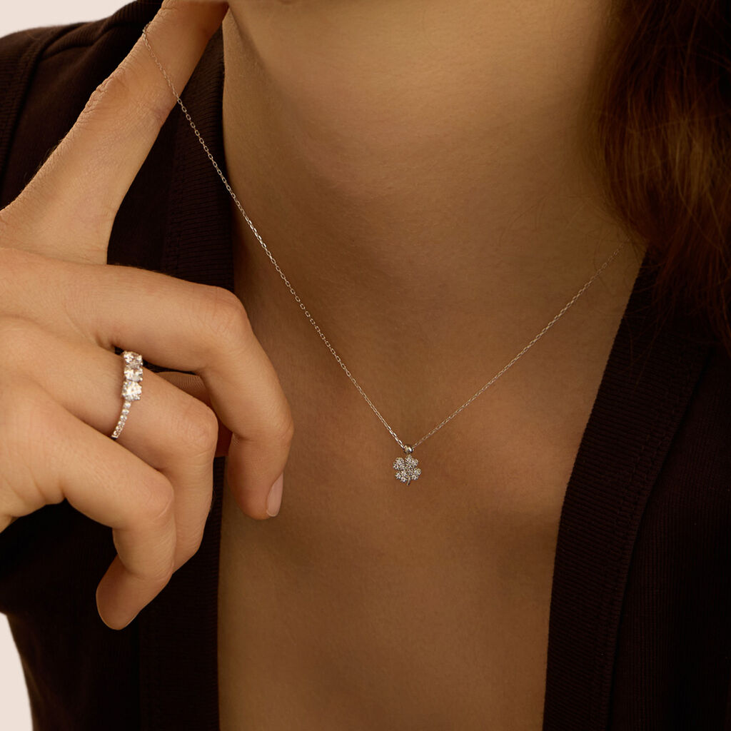 Collana Claire Oro Bianco Cubic Zirconia