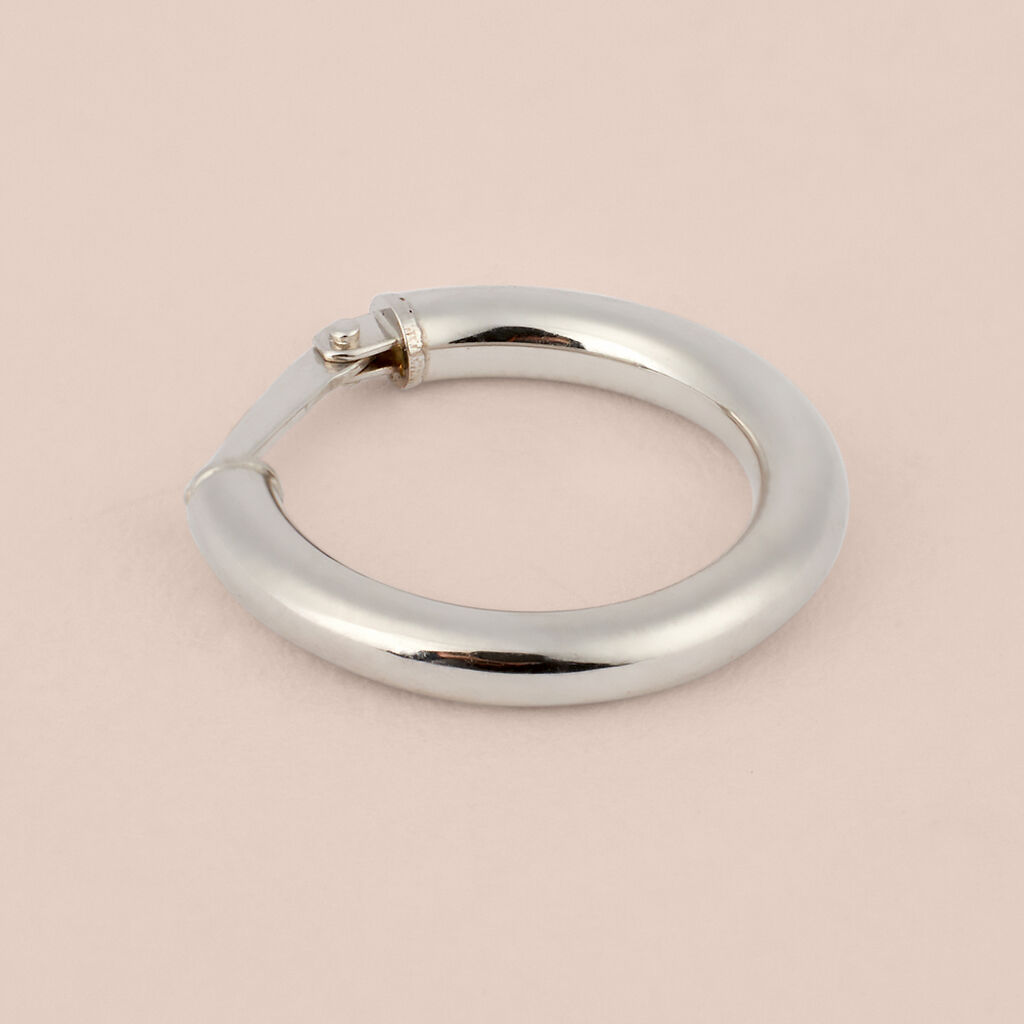 Mono Orecchino A Cerchio Toujours Oro Bianco - Mono Orecchino Unisex | Stroili