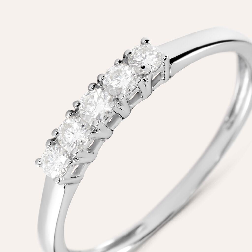 Anello Riviere Grace Oro Bianco Diamante