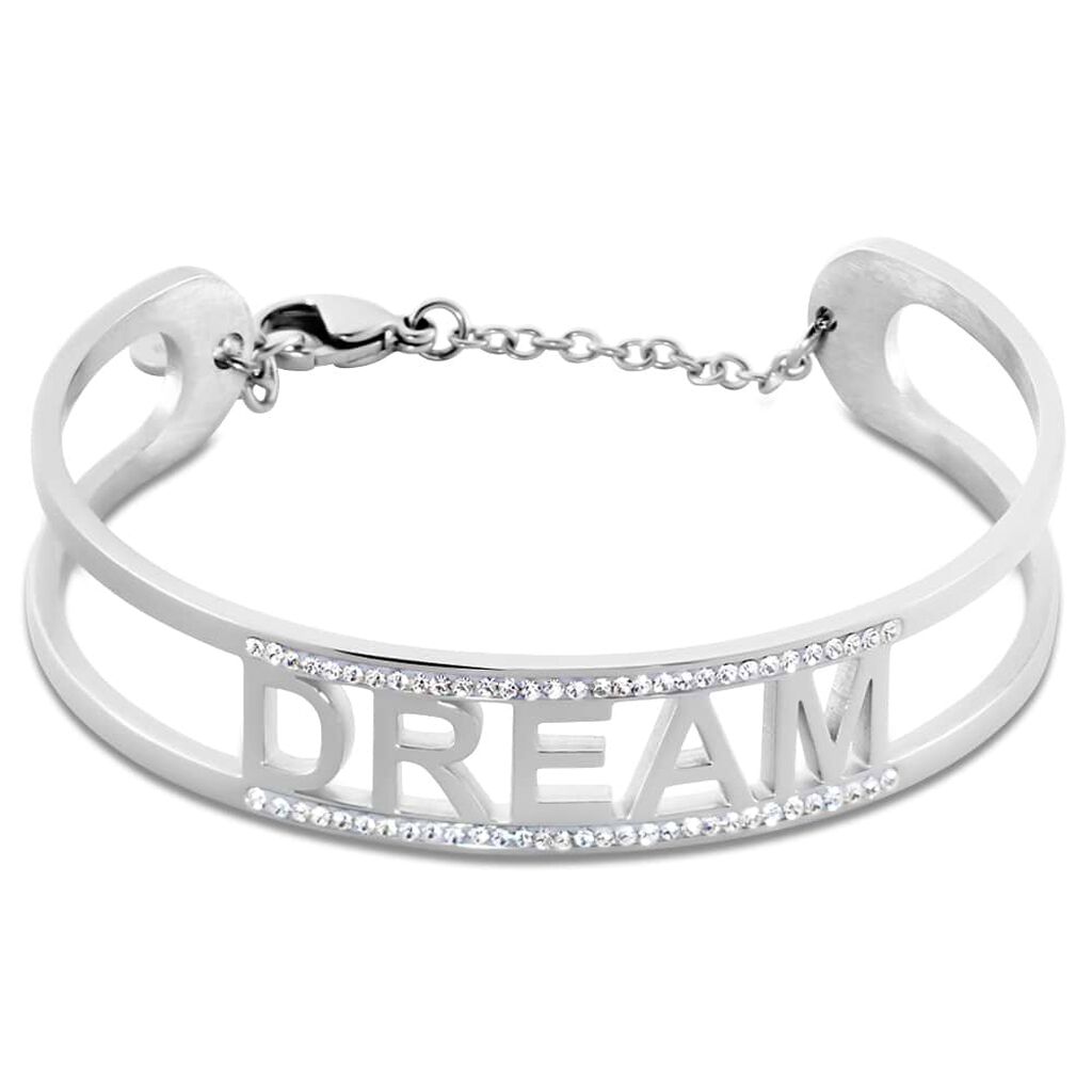 Bangle Lady Message Acciaio Cristallo - Bracciali Rigidi Donna | Stroili