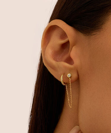 Mono Orecchino Lobo Punto Luce Golden Dreams Placcato Oro Giallo Cubic Zirconia