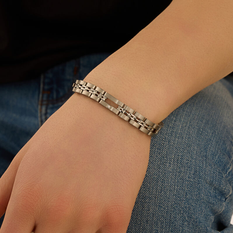 Bracciale Man Code Acciaio Cubic Zirconia - Bracciali Uomo | Stroili