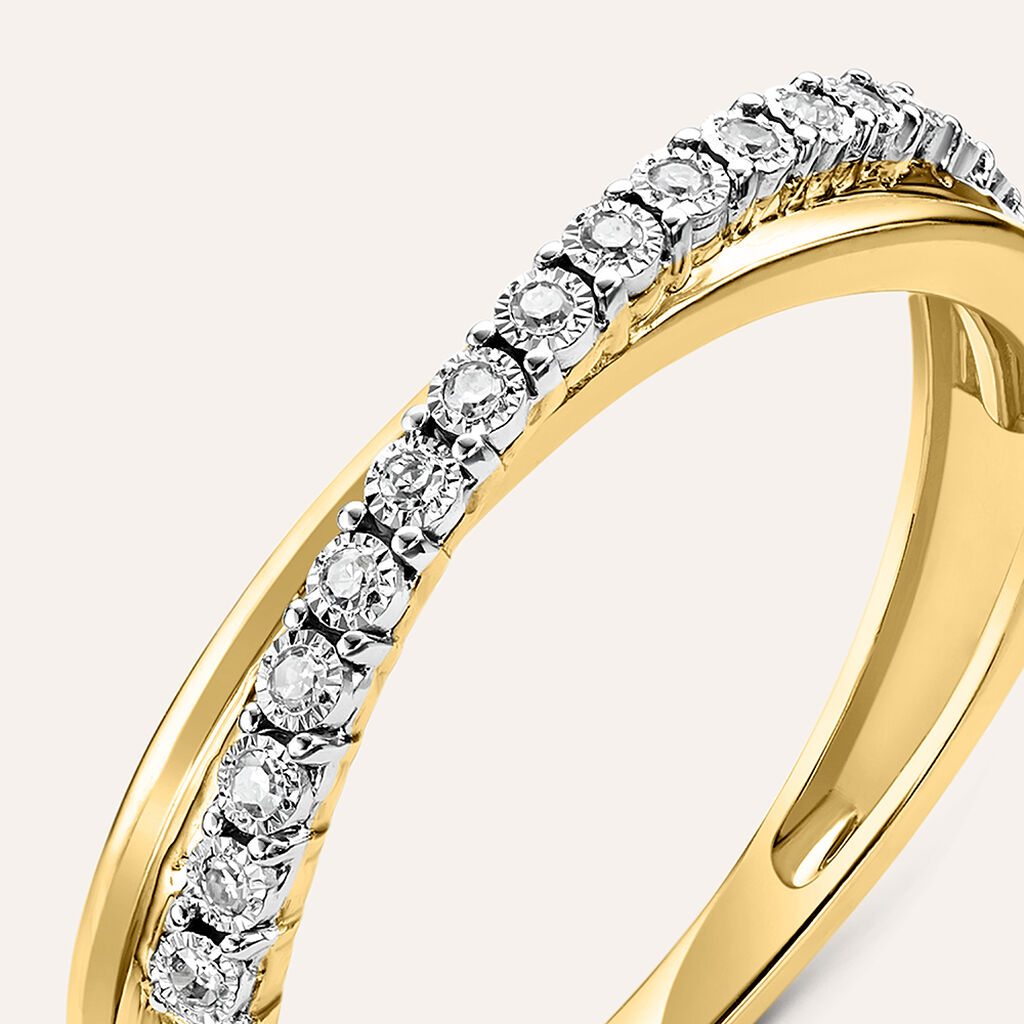 Anello Semi-eternity Sophia Oro Giallo Diamante