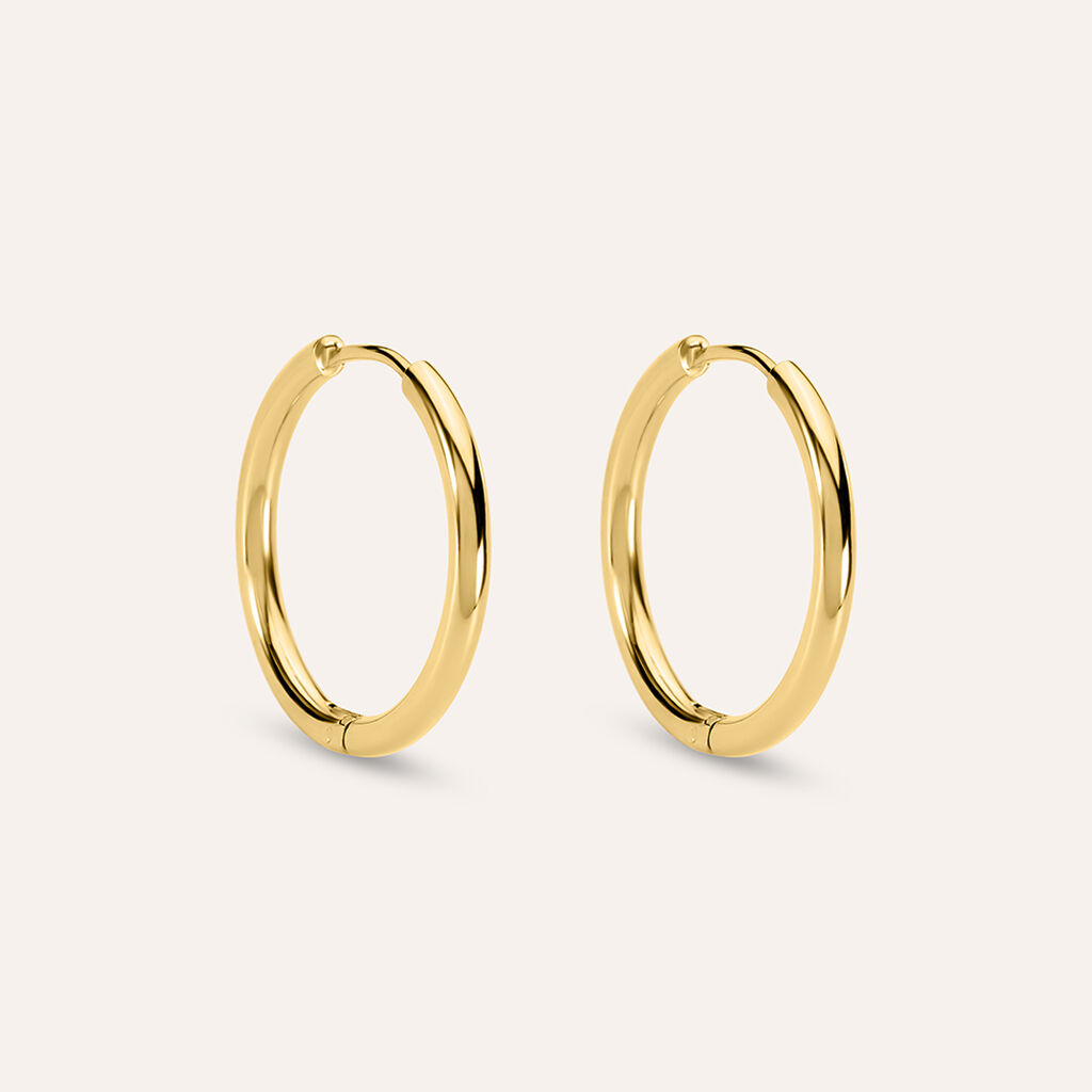Orecchini A Cerchio Radiance Acciaio Dorato