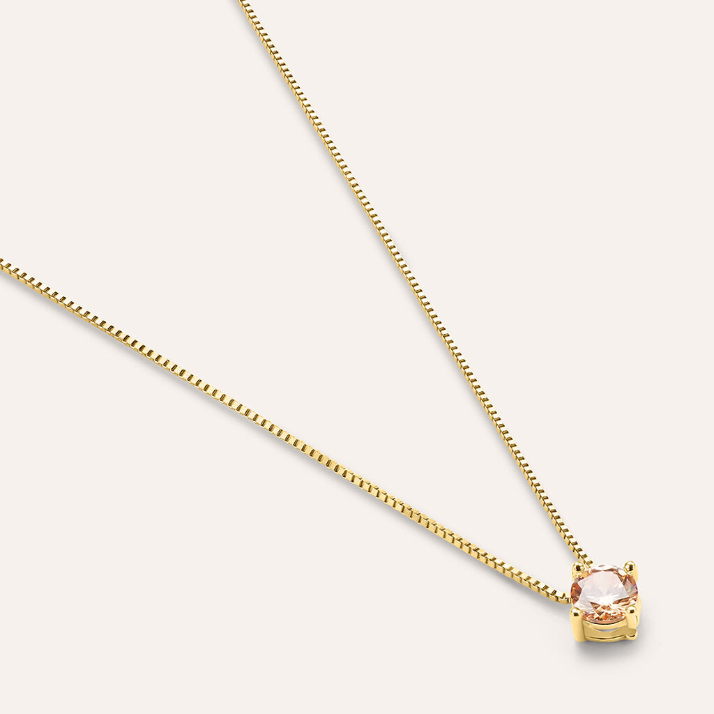 Collana Punto Luce Silver Rainbow Argento Rosa Cubic Zirconia