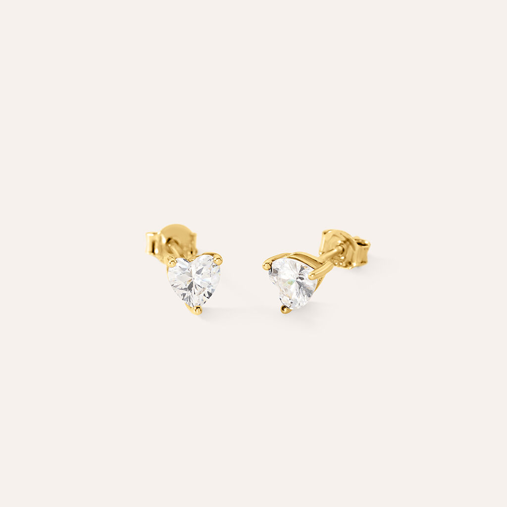 Orecchini Lobo Silver Glow Argento Dorato Cubic Zirconia