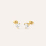Orecchini Lobo Silver Glow Argento Dorato Cubic Zirconia