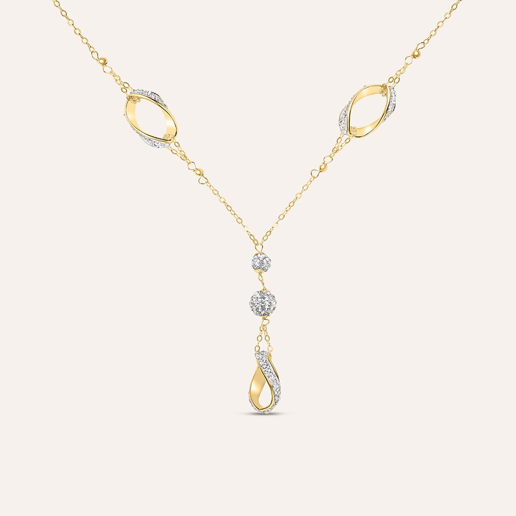 Collana Christelle Oro Giallo Cristallo