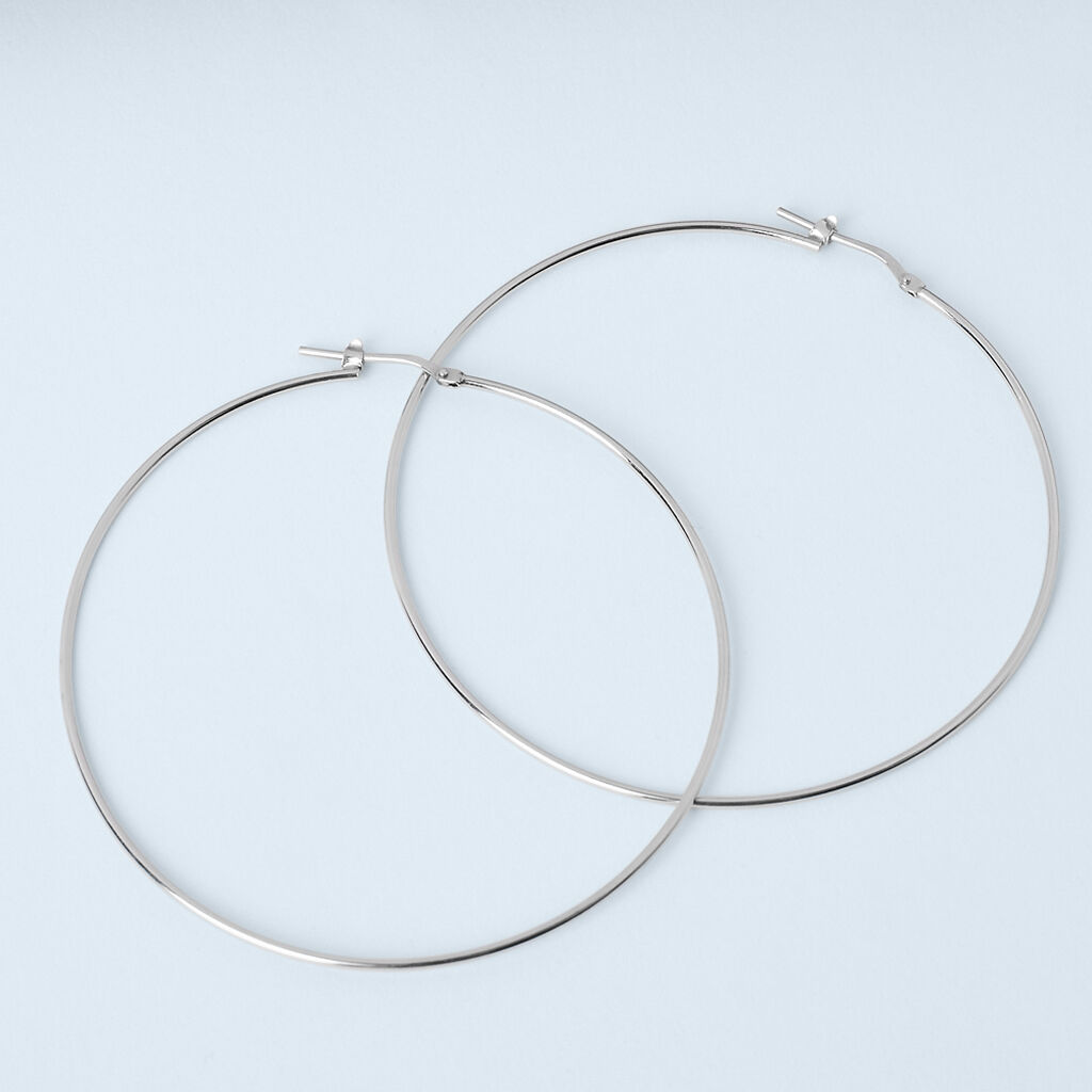 Orecchini A Cerchio Silver Collection Argento Rodiato