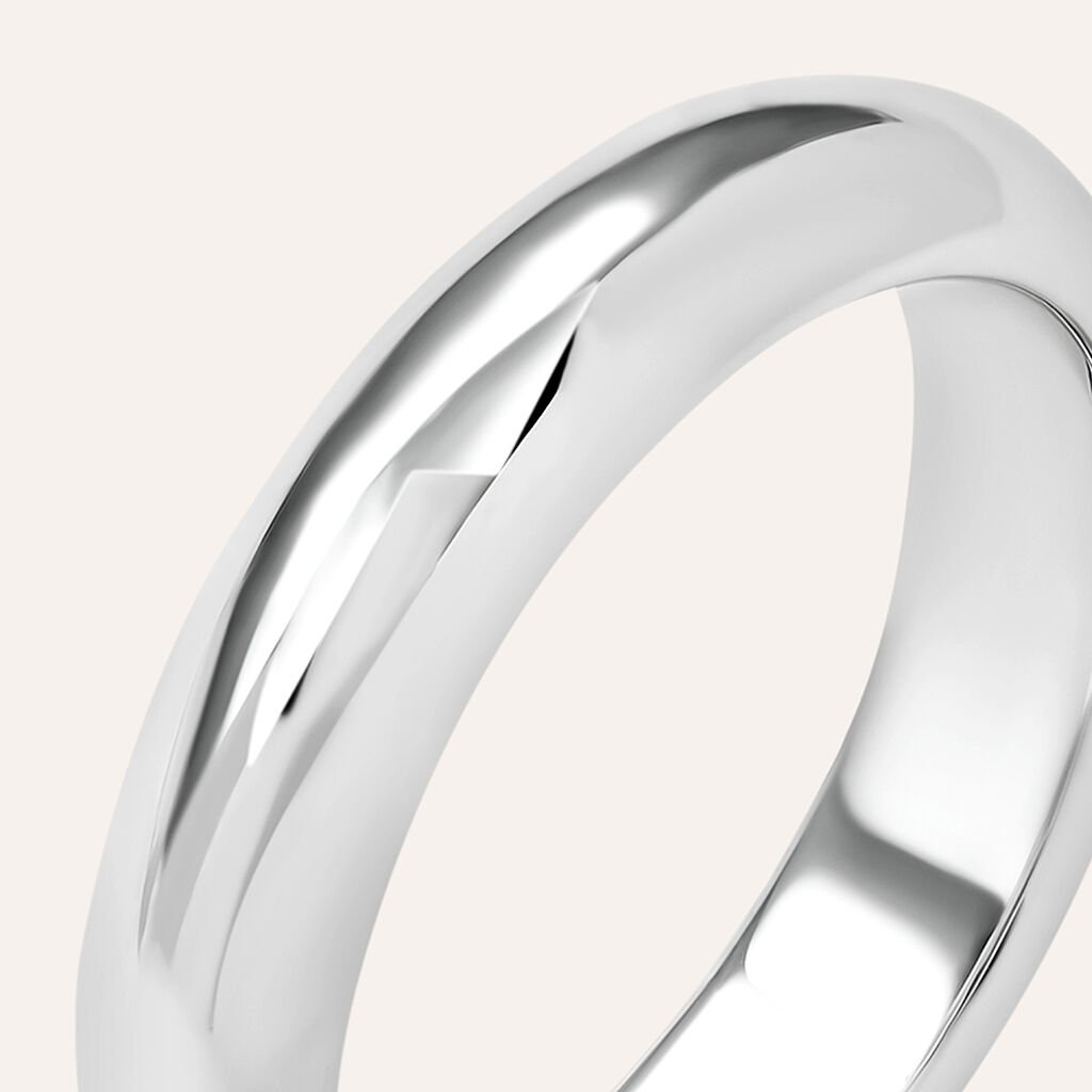 Fede Classica Leggera 4.5 mm Oro Bianco - Anelli con Incisione Unisex | Stroili
