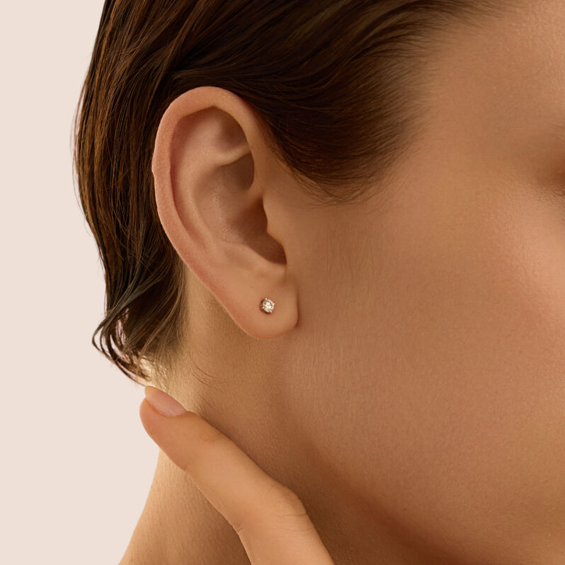 Orecchini Lobo Punto Luce Grace Oro Bianco Diamante - Orecchini a Lobo Donna | Stroili