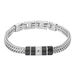 Bracciale Man Code Acciaio Bicolore Bianco / Nero Cubic Zirconia - Bracciali Uomo | Stroili