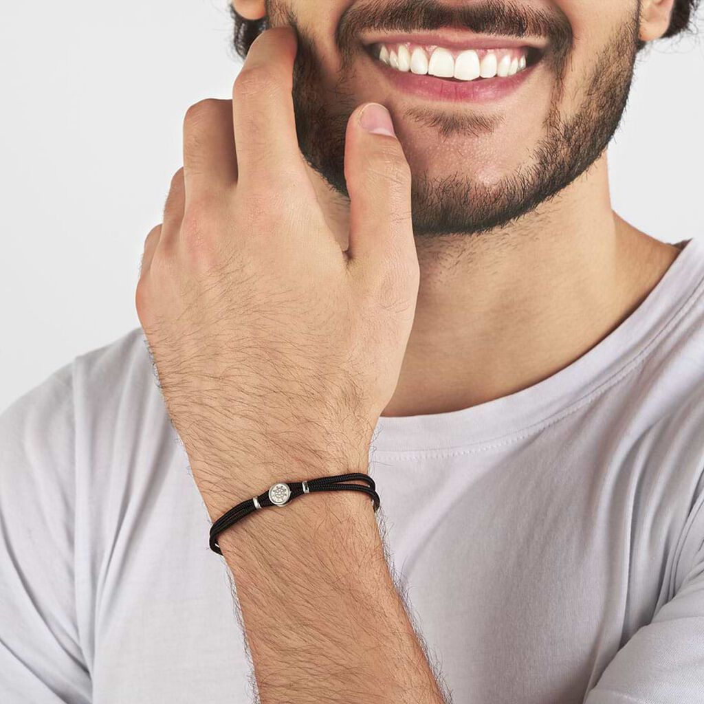 Bracciale timone in acciaio e corda