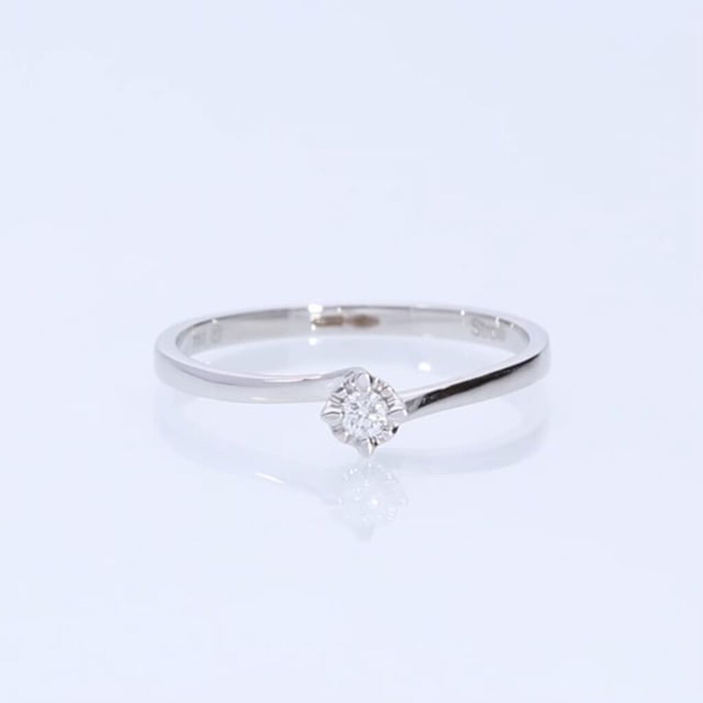 Anello Solitario Valentino Diamazing Oro Bianco Diamante - Anelli con Pietre Donna | Stroili