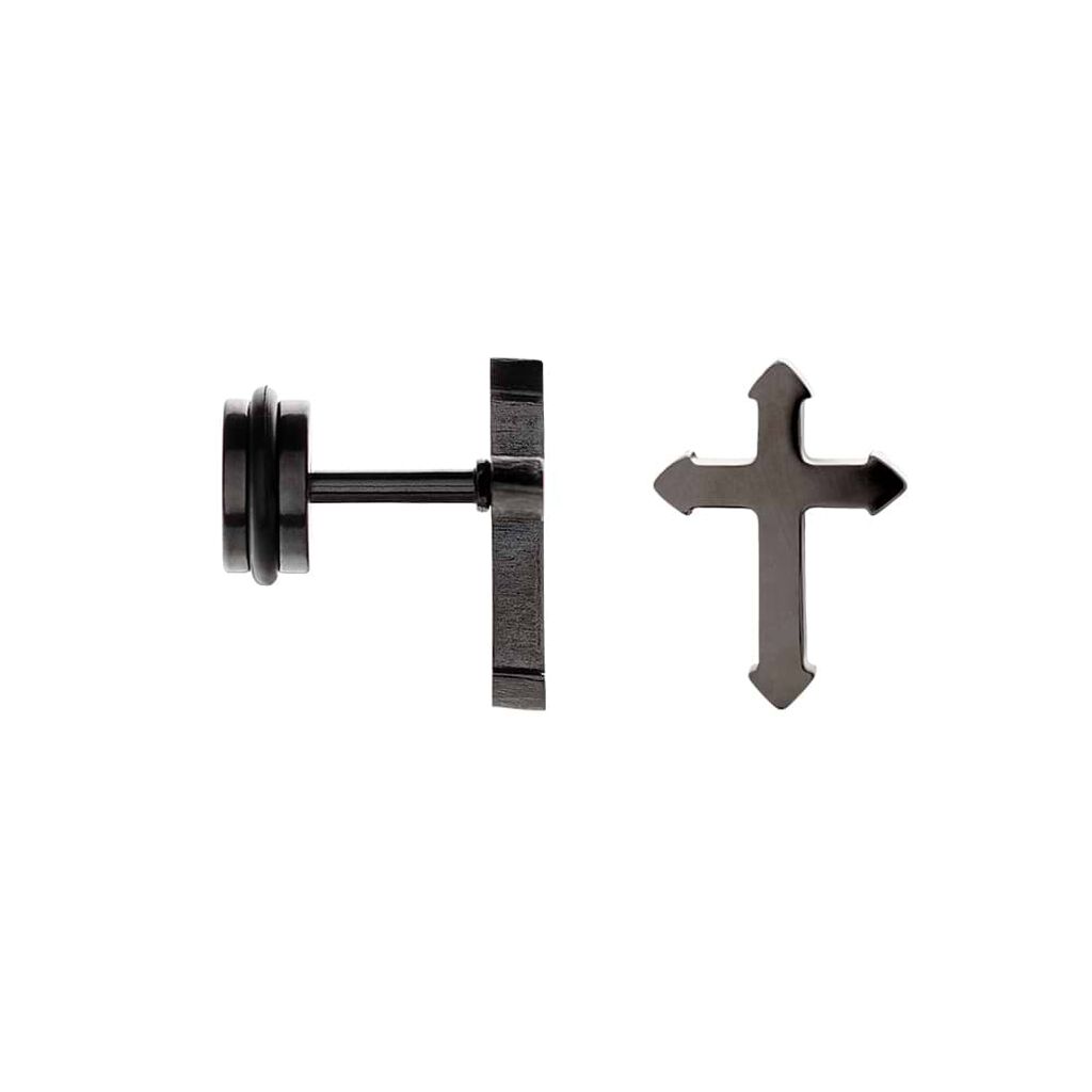 Orecchini Lobo Man Code Acciaio Nero