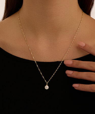 Pendente Punto Luce Po&egrave;me Oro Giallo Cubic Zirconia
