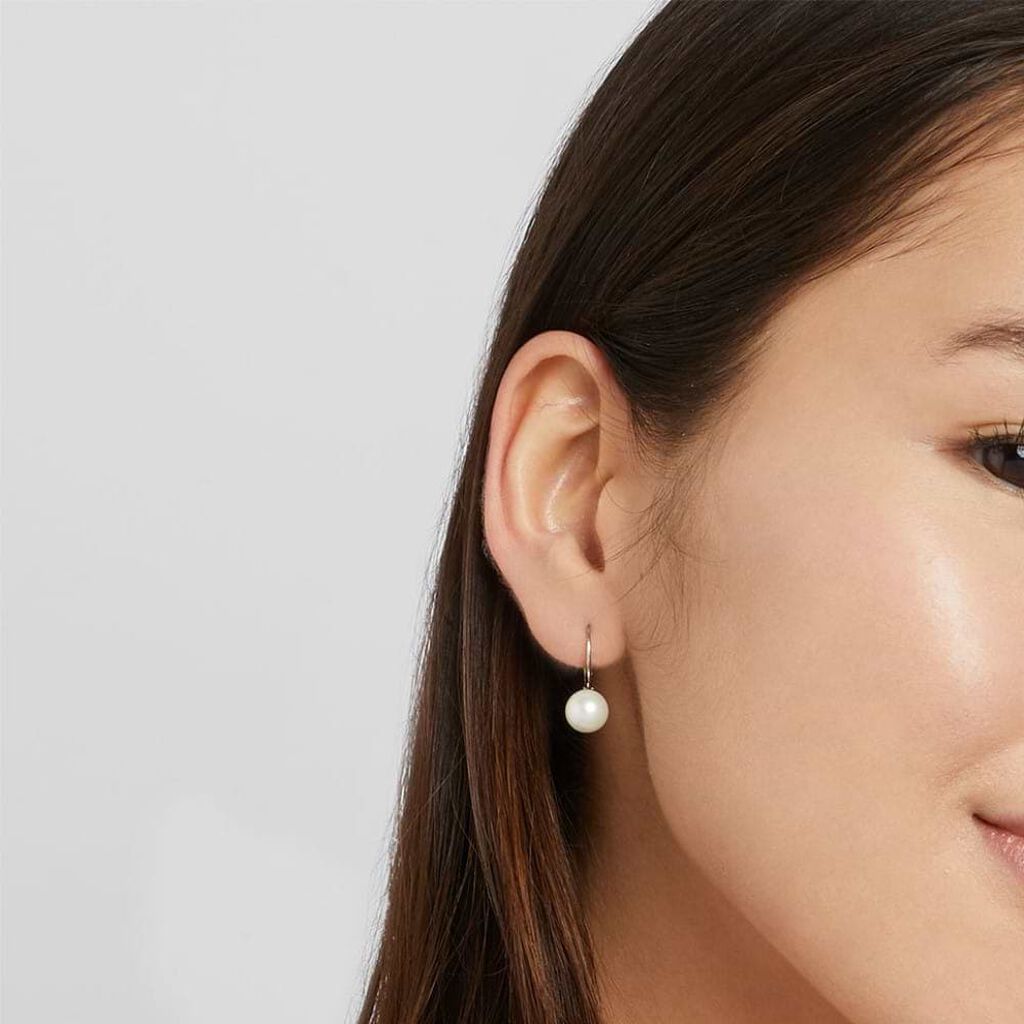 Orecchini Pendenti Silver Pearls Argento Rodiato Perla sintentica