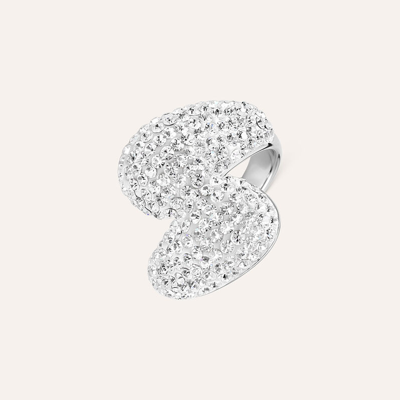Anello Contrarie Aura Acciaio Cristallo - Anelli con Pietre Donna | Stroili