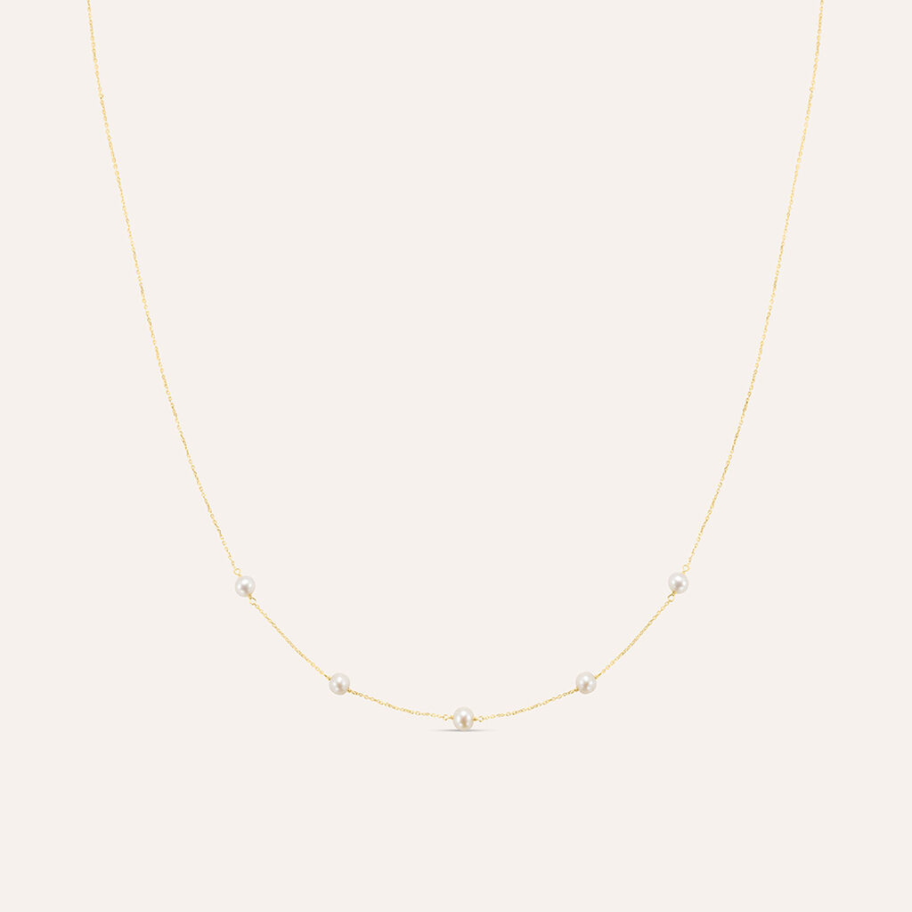 Collana Gabrielle Oro Giallo Perla D'Acqua Dolce