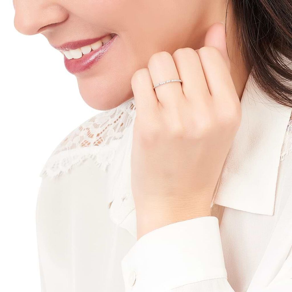 Anello Semi-eternity Silver Elegance Argento Rodiato Cubic Zirconia - Anelli con Pietre Donna | Stroili