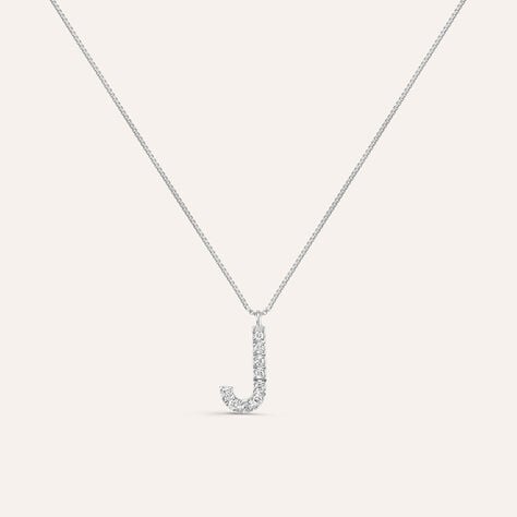 Collana Diamond Letters Oro Bianco Diamante - Collane Donna | Stroili
