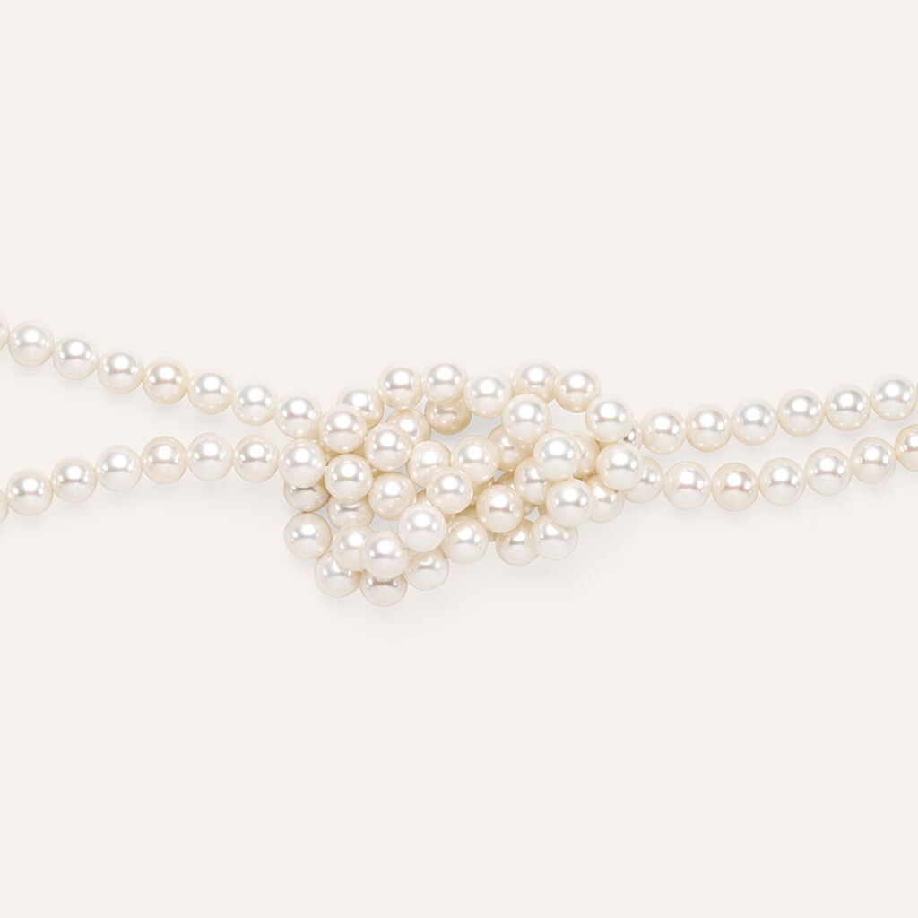 Collana Cravattino Silver Pearls Argento Rodiato Perla sintentica - Collane Donna | Stroili