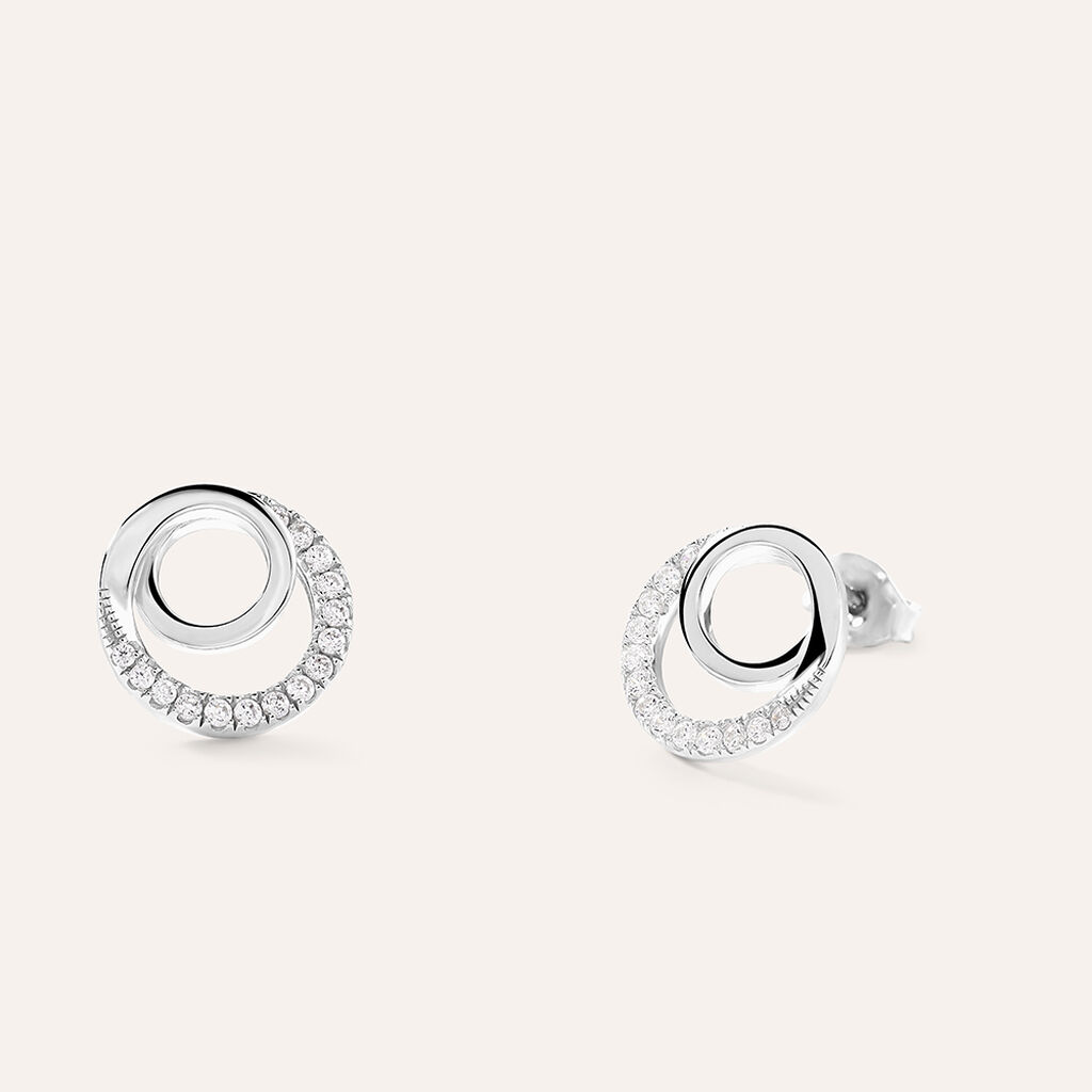 Orecchini Lobo Silver Shine Argento Rodiato Cubic Zirconia