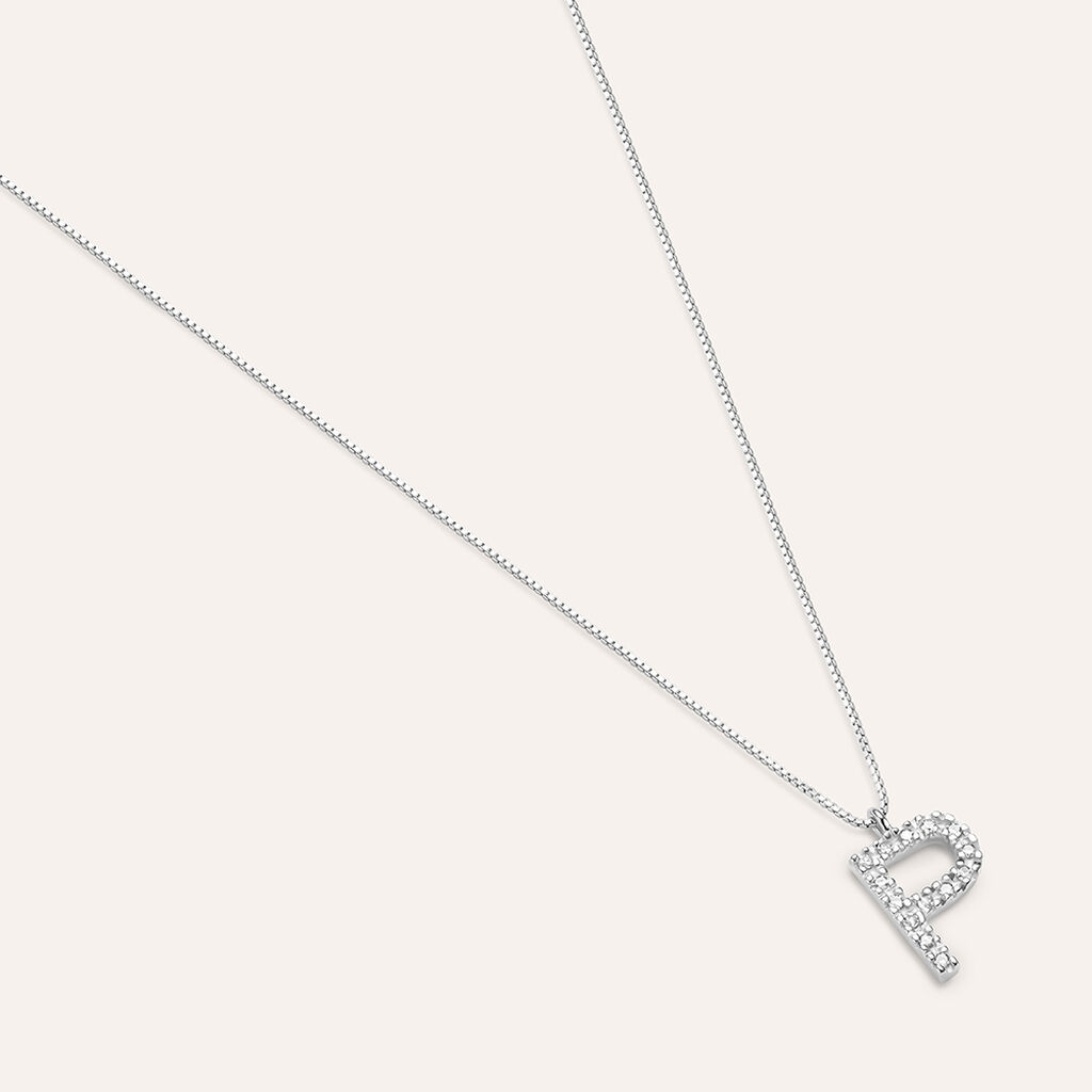Collana Diamond Letters Oro Bianco Diamante - Collane Donna | Stroili