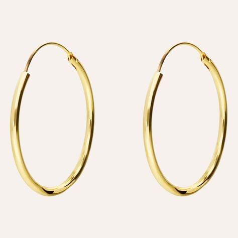 Orecchini a cerchio placcato oro - Orecchini a Cerchio Donna | Stroili